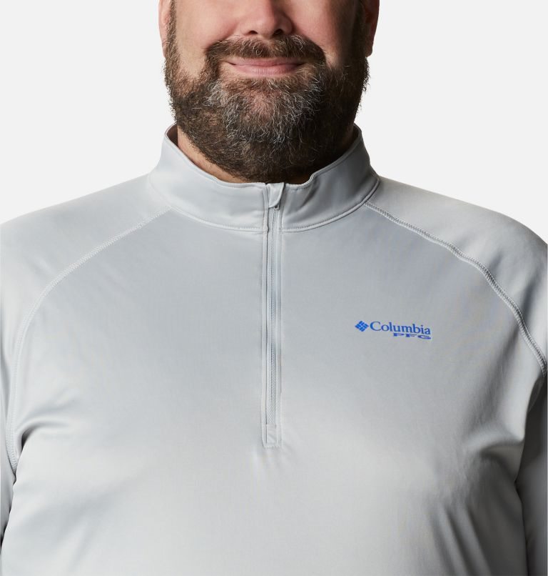 Men's Columbia PFG Terminal Tackle 1/4 Zip Sweatshirts Light Grey | Plus Size CA-CC58A